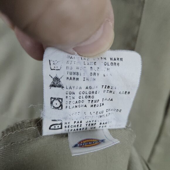 Dickies Work Shirt Khaki/Tan Size L Long Sleeve INNUENDO COMPANY LOGO Embroidery - Picture 12 of 16